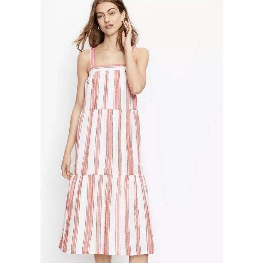 Striped Red and White Maxi Dress